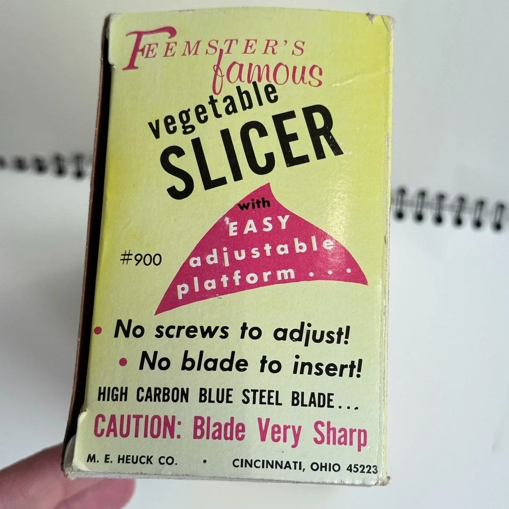 Vintage Feemster's Famous Vegetable Slicer #900 in Original Box Made in U.S.A.